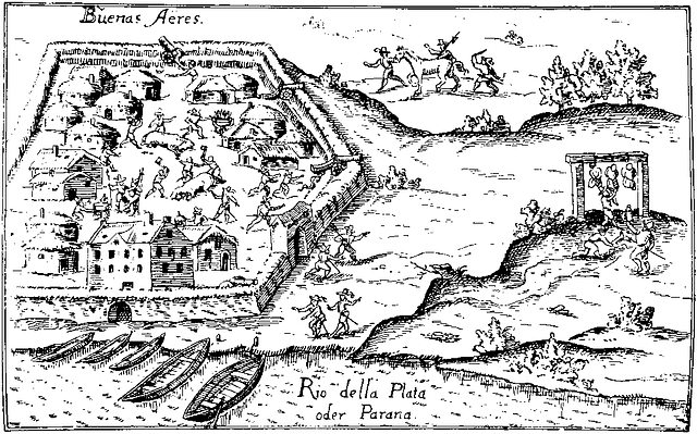 Image of Buenos Aires shortly after its founding in 1536.