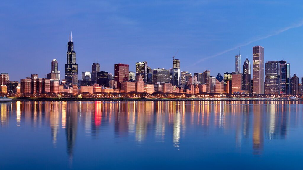 Skyline of Chicago for an article on the origins of the name "Chicago"