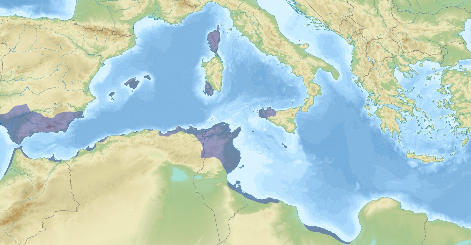 Map of Carthage & Its Vassals in 264 BCE (via Wikimedia Commons).